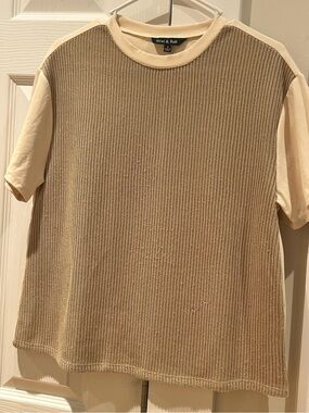 Strut & Bolt Men's Short Sleeve Textured Knit Tee in Beige